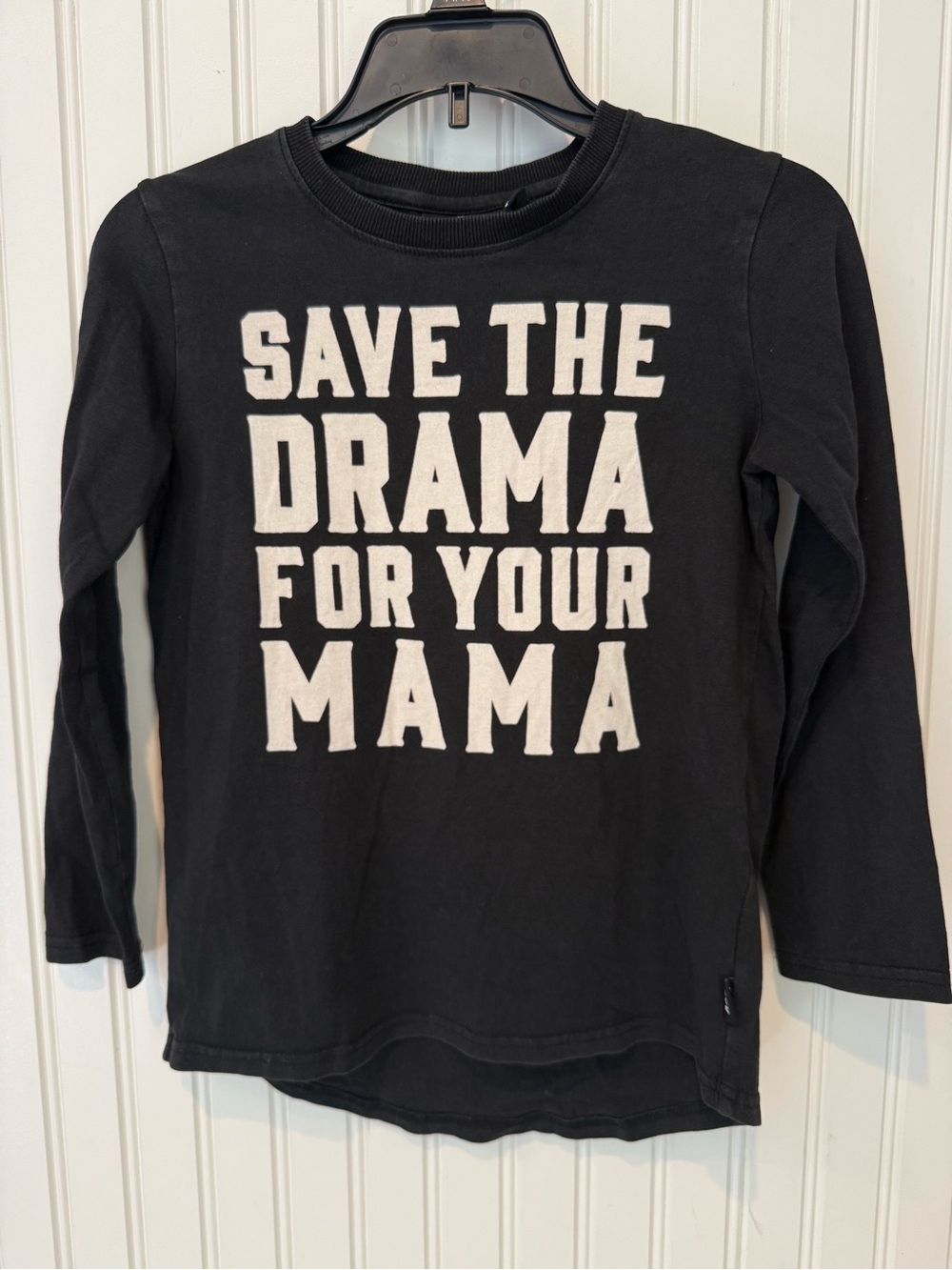 Kids Black Long-Sleeve Graphic Tee - "Save The Drama For Your Mama"